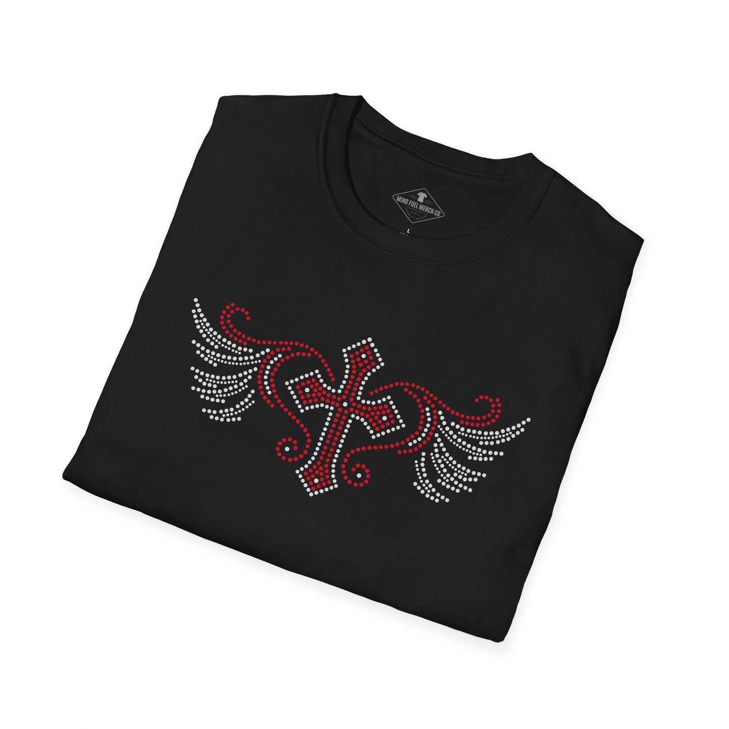 Cross Wings "Rhinestone" Black T-Shirt