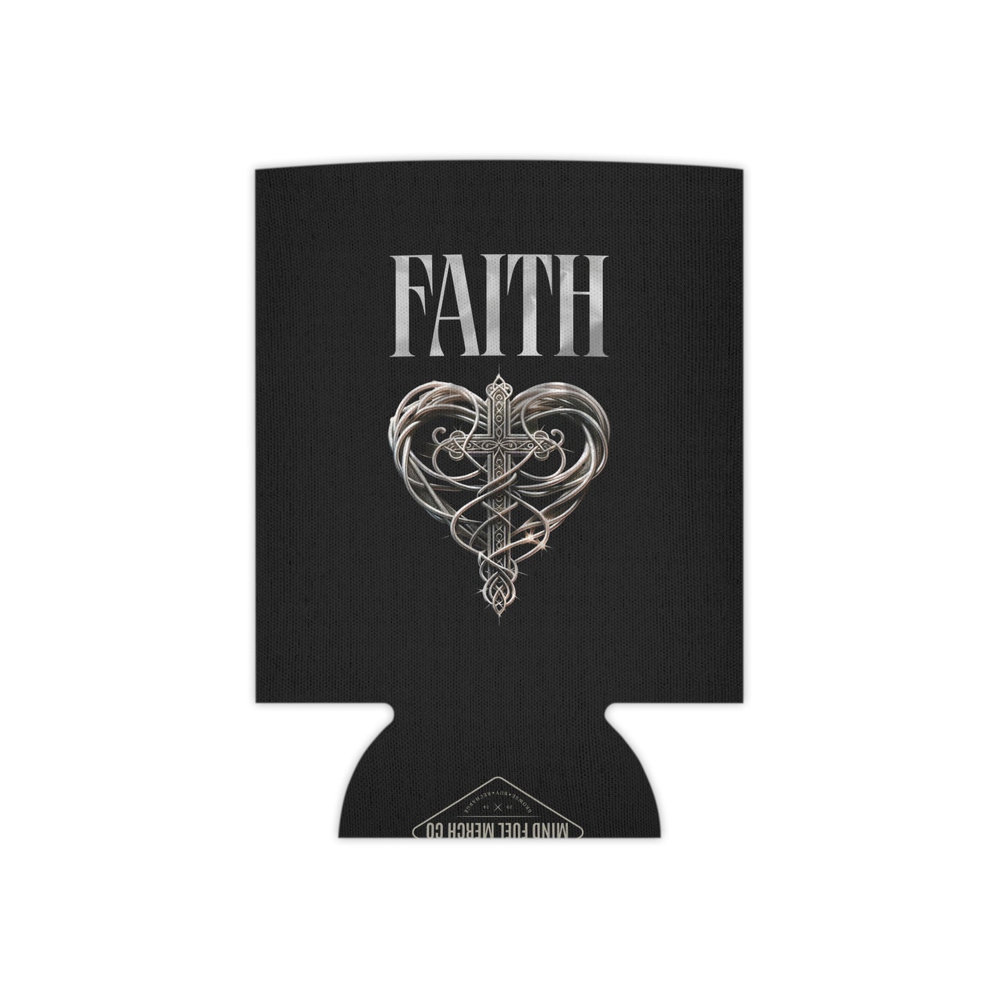 Faith Cross Black Koozie Can Cooler