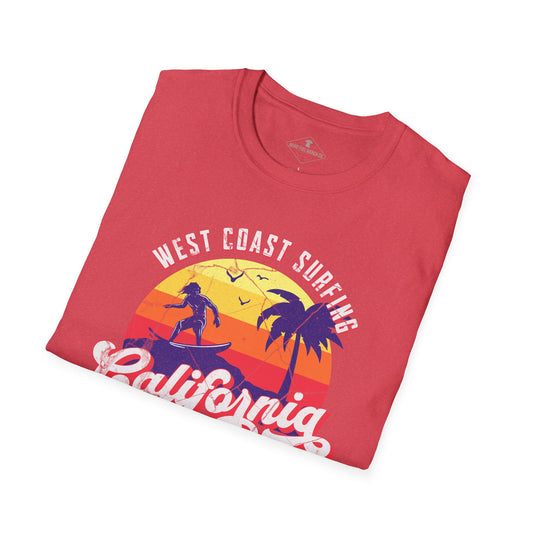 California Surfing Heather Red T-Shirt