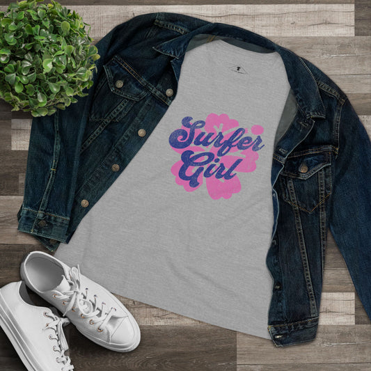 Surfer Girl Grey Womens T-Shirt