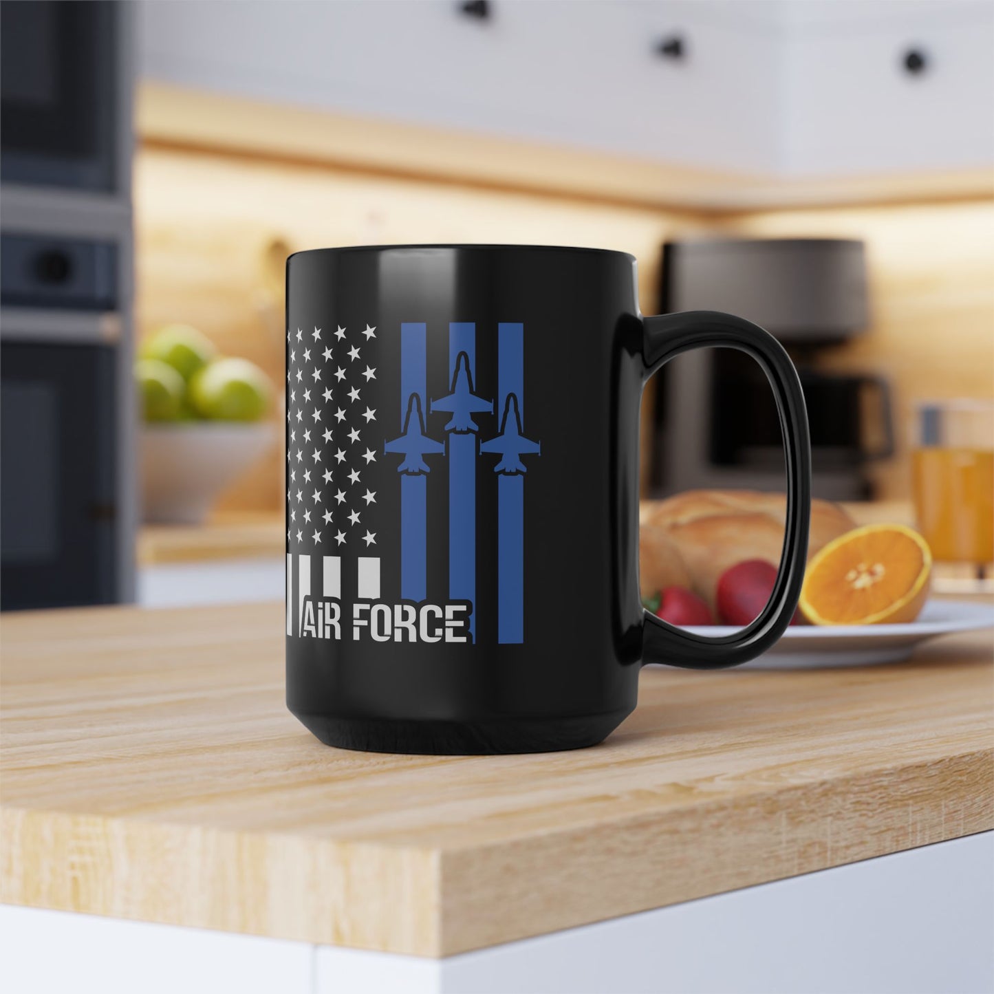 US Air Force Flag Black Mug