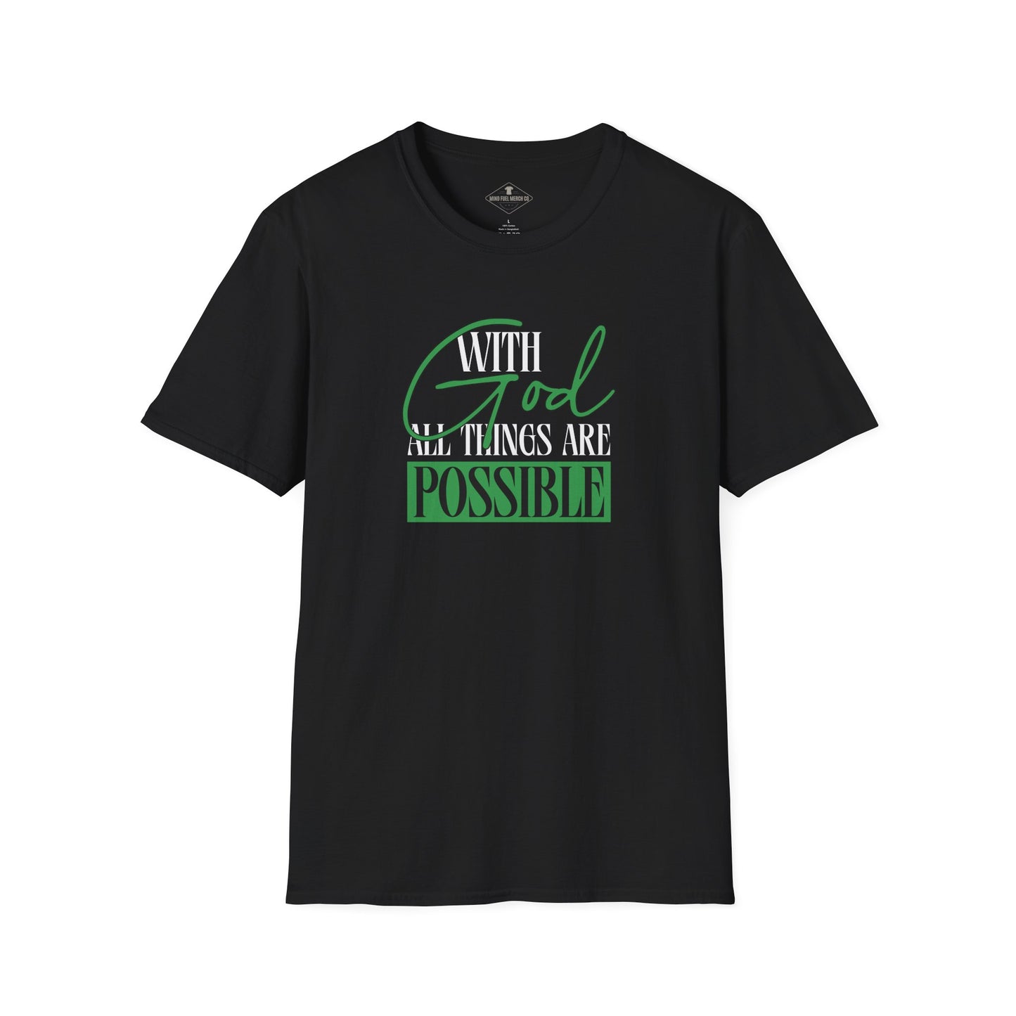 With God All Things Are Possible Black T-Shirt