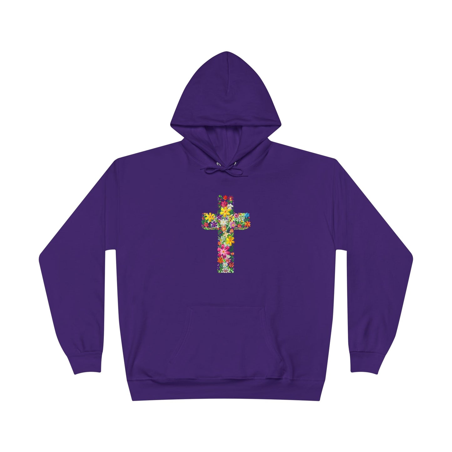 Floral Cross Purple Hoodie