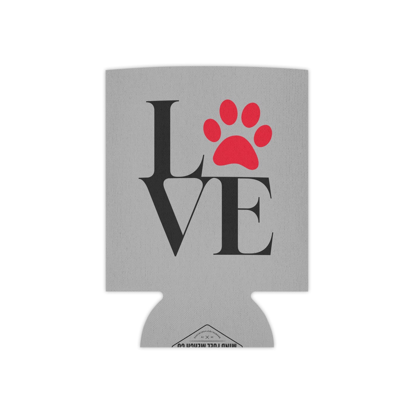 Paw Print Love Grey Koozie Can Cooler