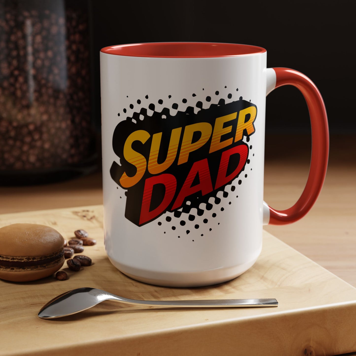 Super Dad Red Accent Mug