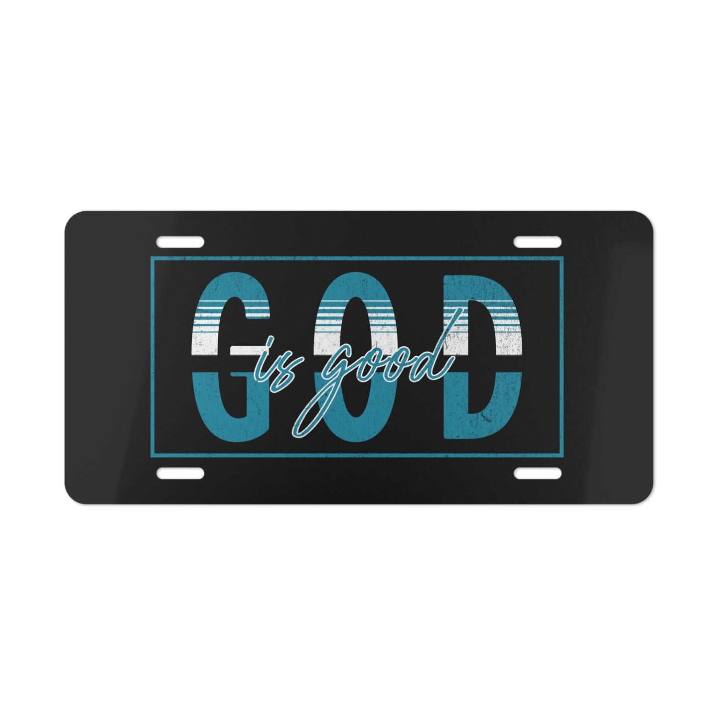 God Is Good Black Vanity License Plate