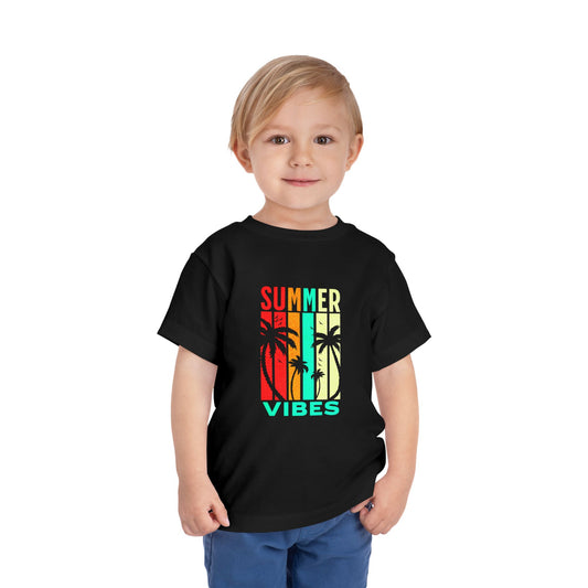 Summer Vibes Black Toddler T-Shirt