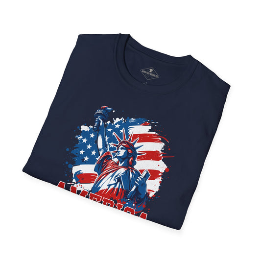 America 250 Years Liberty Flag Navy Blue T-Shirt