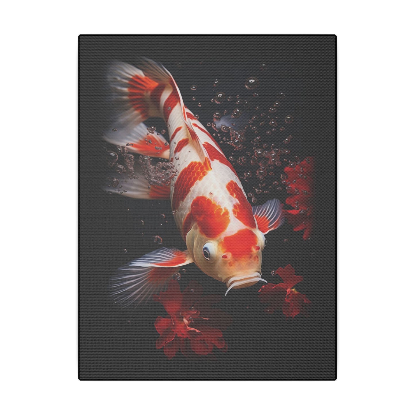 Koi Fish Black Wall Canvas