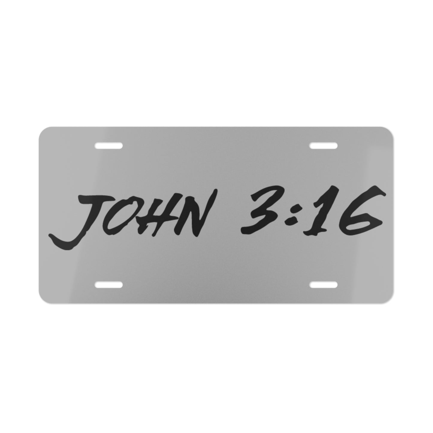 John 3:16 Grey Vanity License Plate