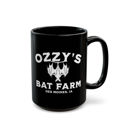 Ozzy's Bat Farm Black Mug