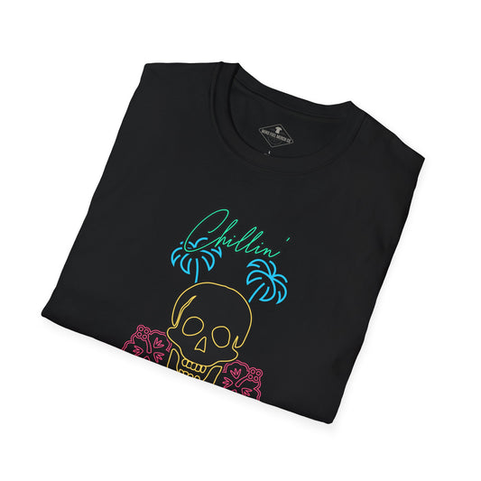 Chillin' Neon Skull Black T-Shirt