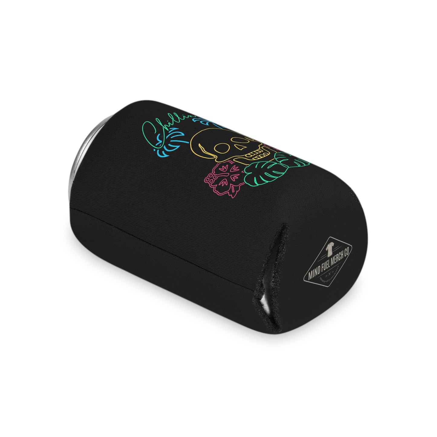 Chillin' Neon Skull Black Koozie Can Cooler