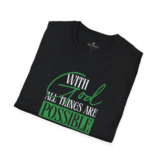 With God All Things Are Possible Black T-Shirt