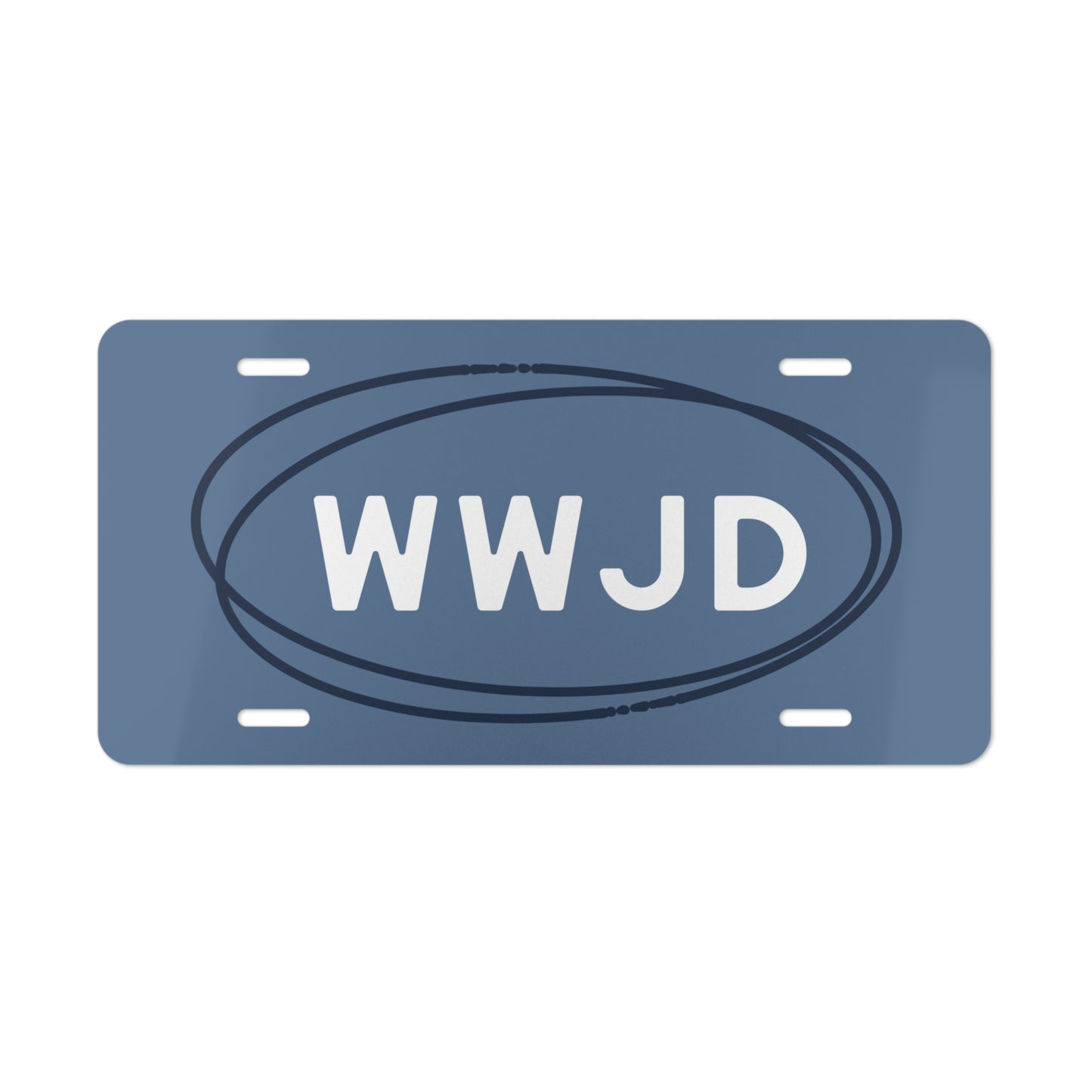 WWJD Blue Vanity License Plate