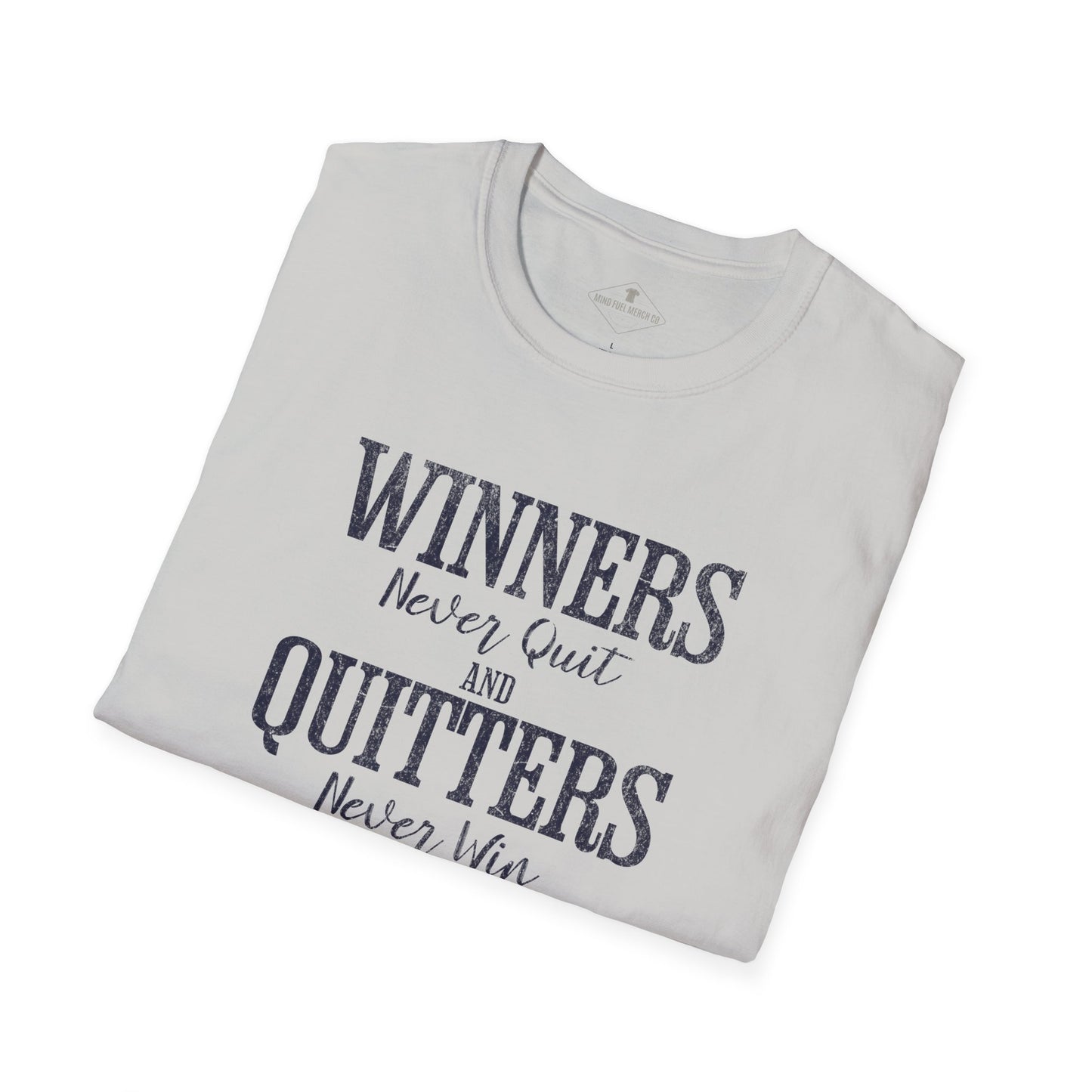 Winners Never Quit Silver Grey T-Shirt