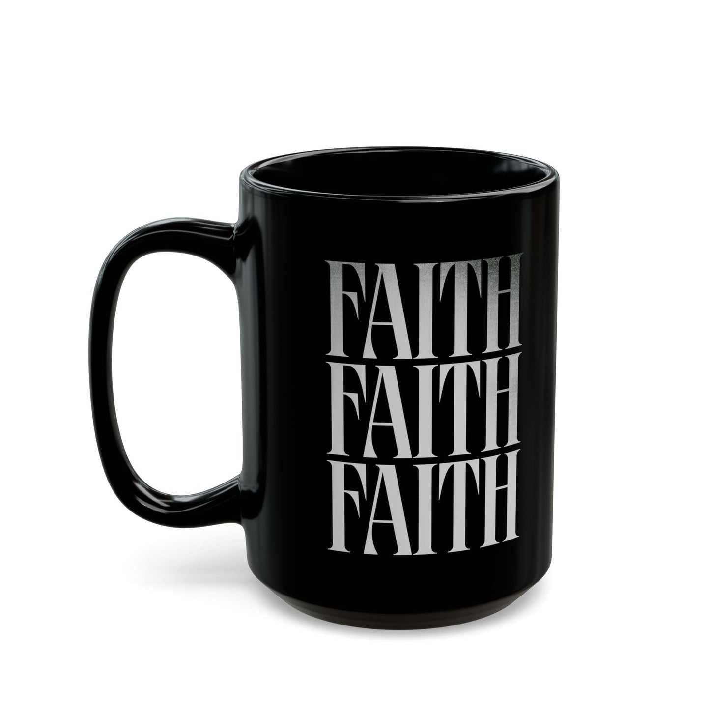 Faith Faded Black Mug