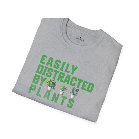 Easily Distracted By Plants Grey T-Shirt