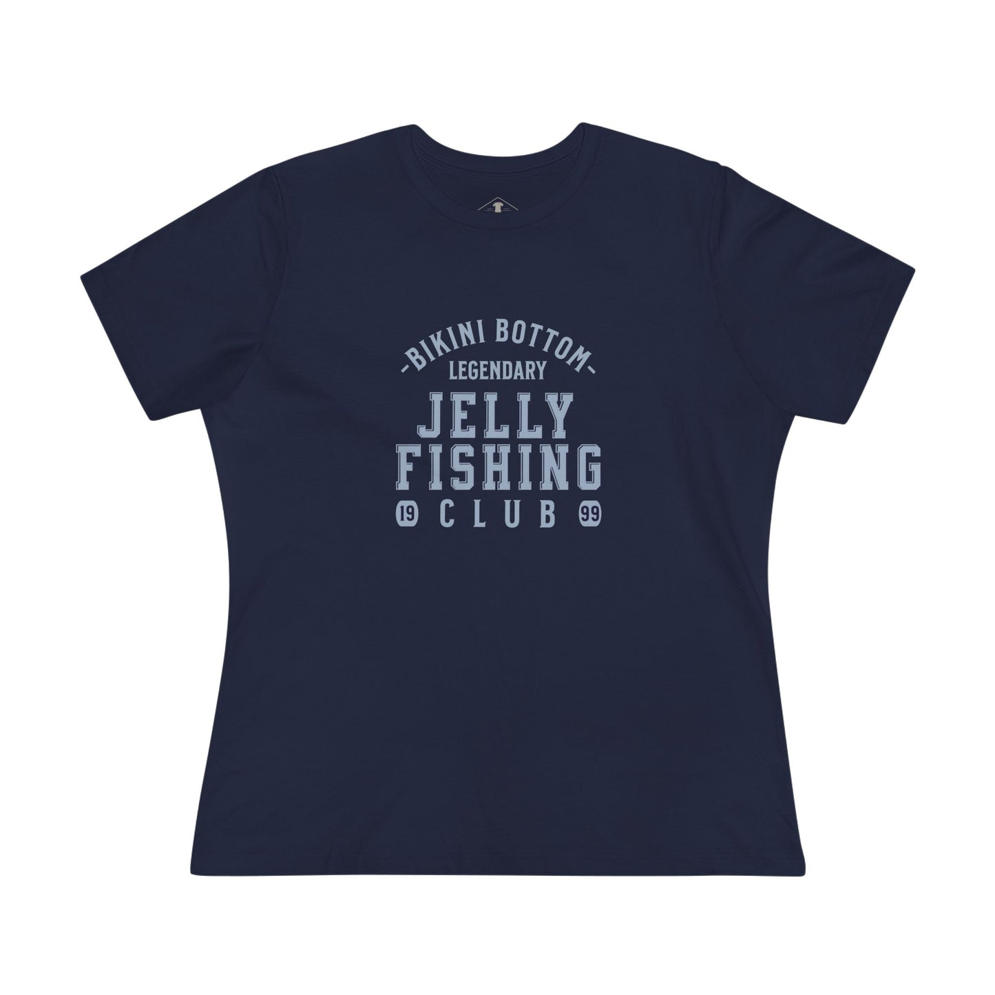 Bikini Bottom Jelly Fishing Club Navy Womens T-Shirt