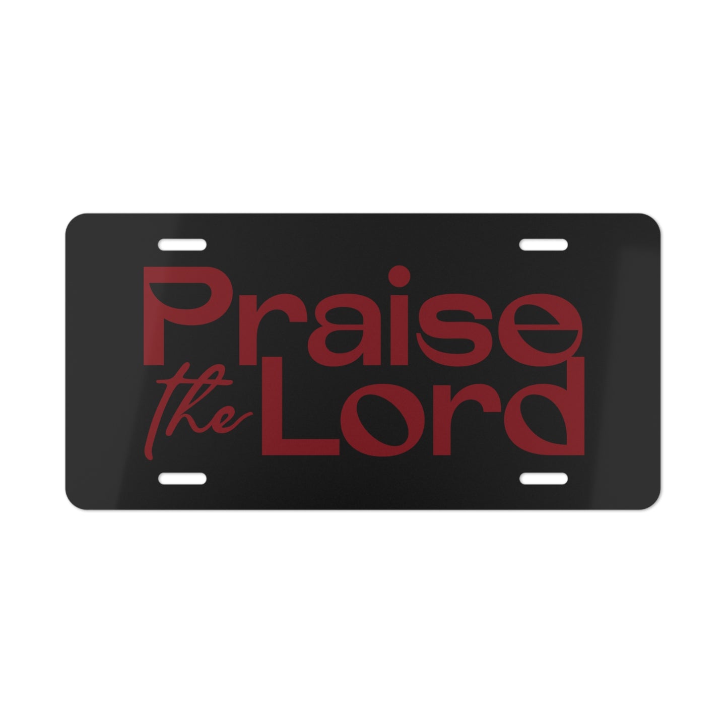Praise The Lord Black Vanity License Plate