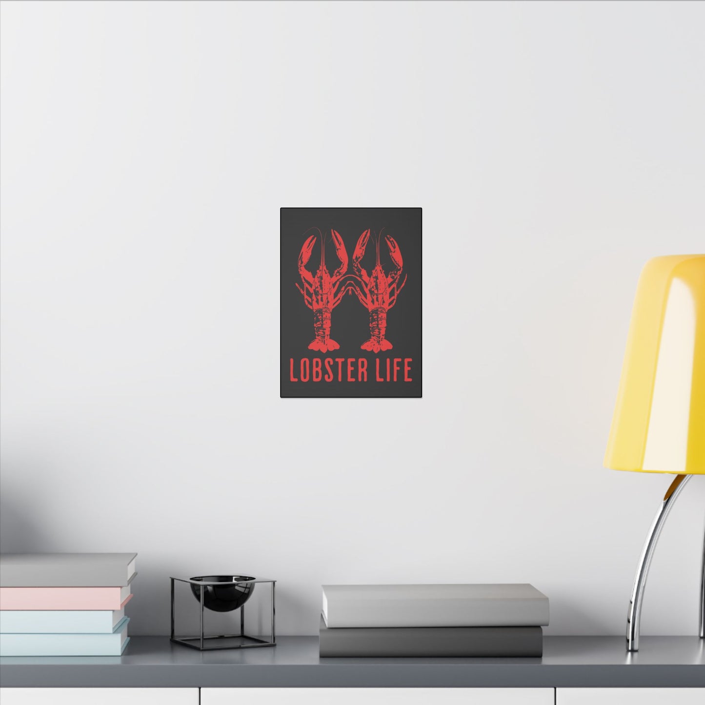 Lobster Life Black Wall Canvas