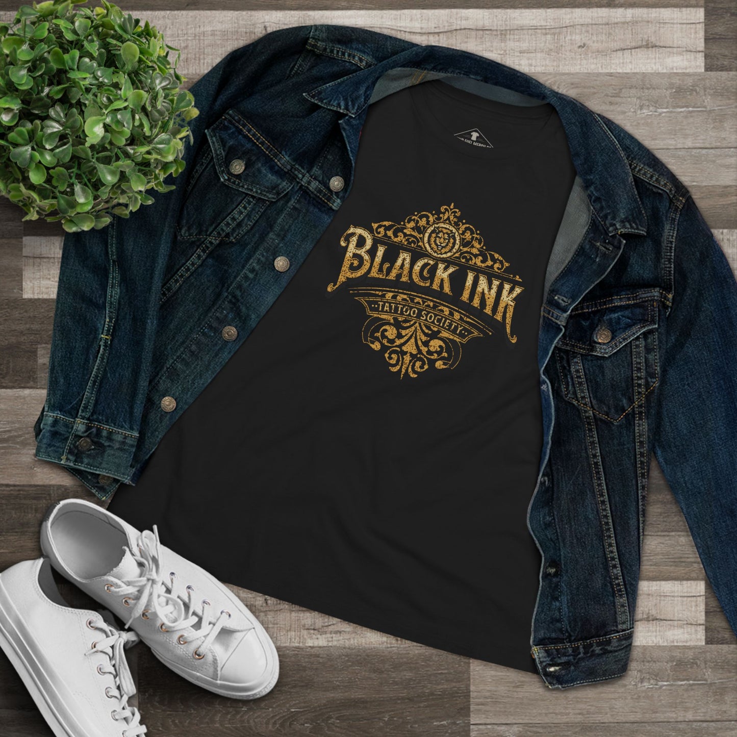 Black Ink Tattoo Society Black Womens T-Shirt
