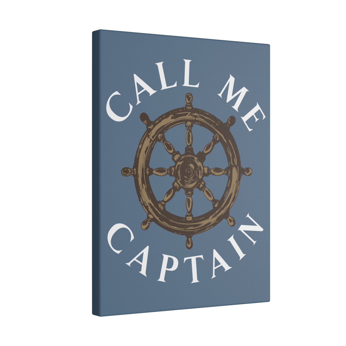 Call Me Captain Slate Blue Wall Canvas