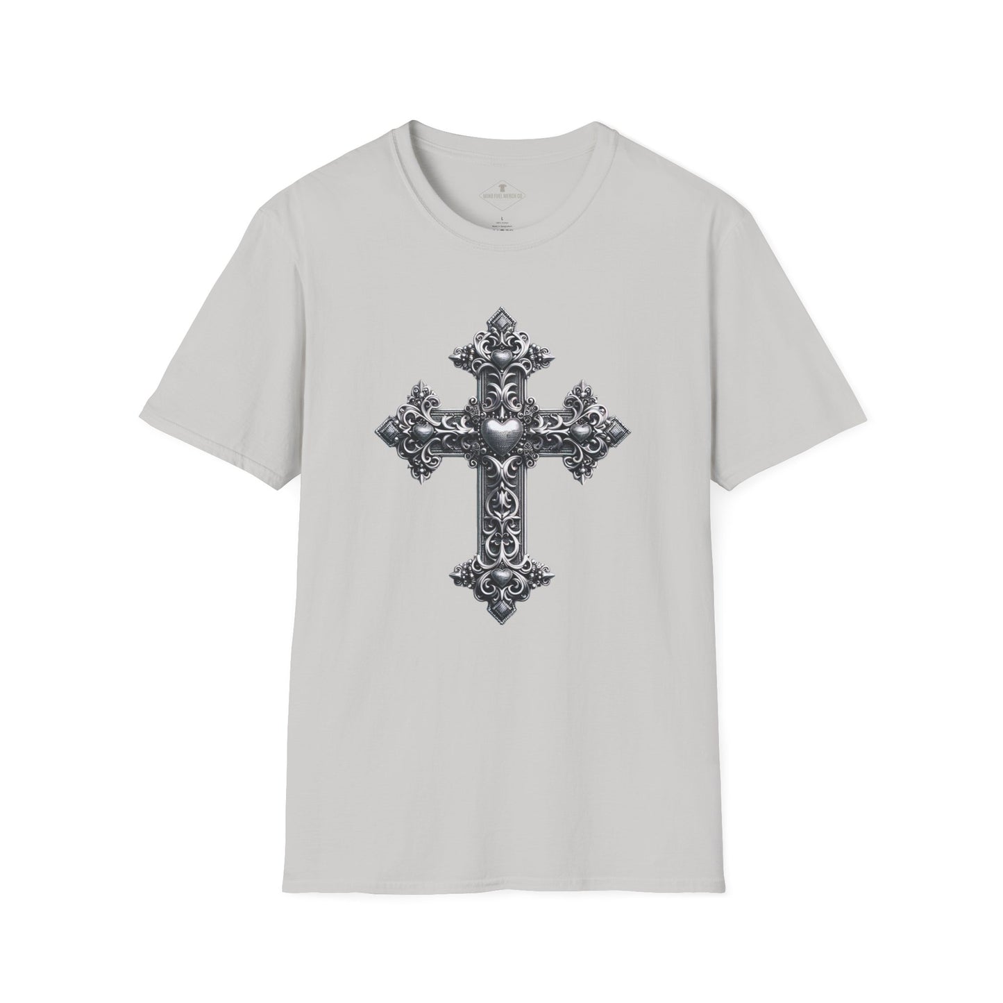 Ornamental Cross Silver Grey T-Shirt