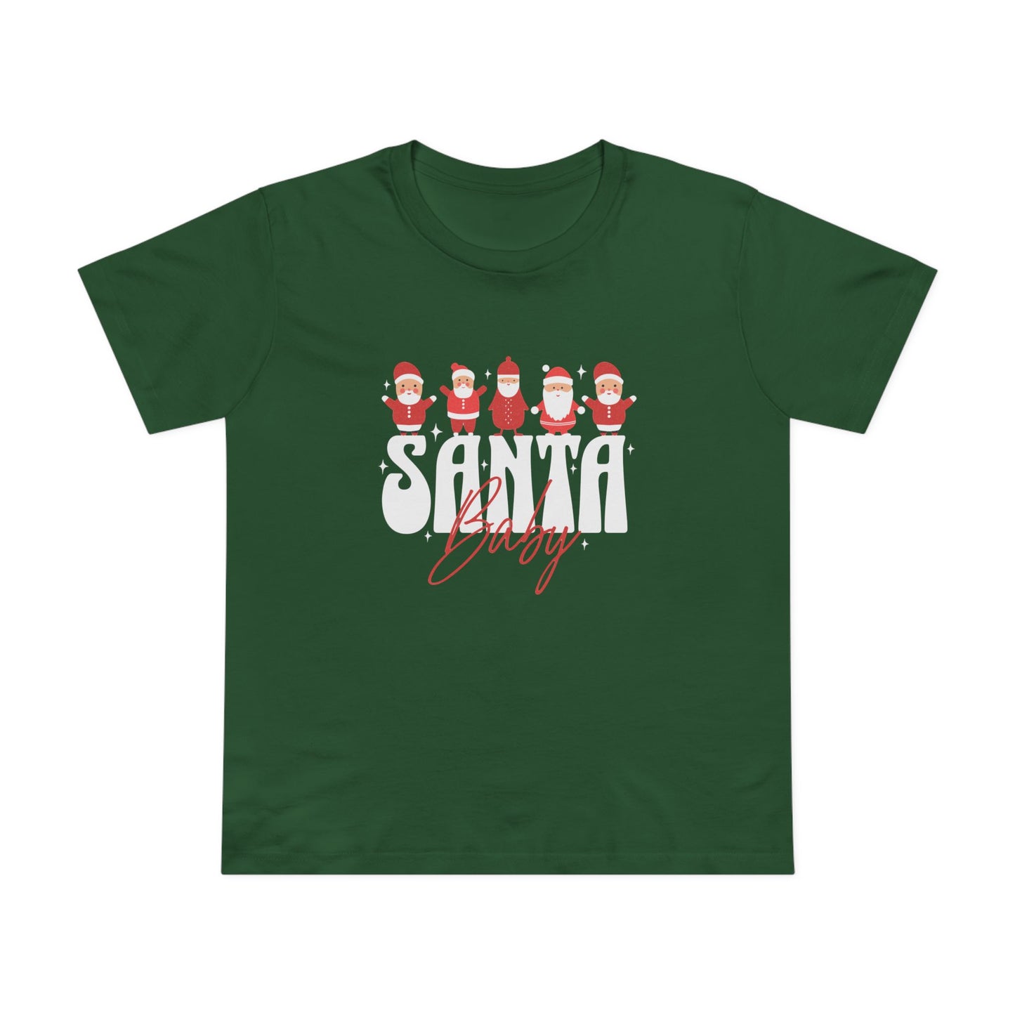 Santa Baby Green Womens T-Shirt