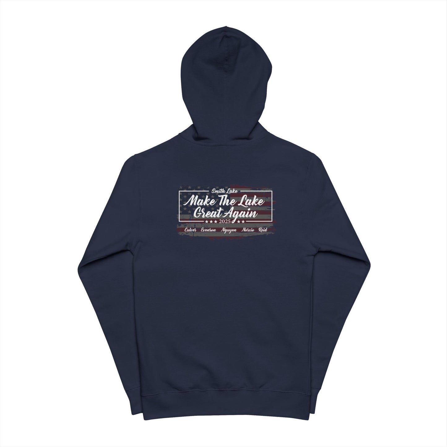 Smith Lake MLGA Tattered Flag Navy Zip Up Hoodie