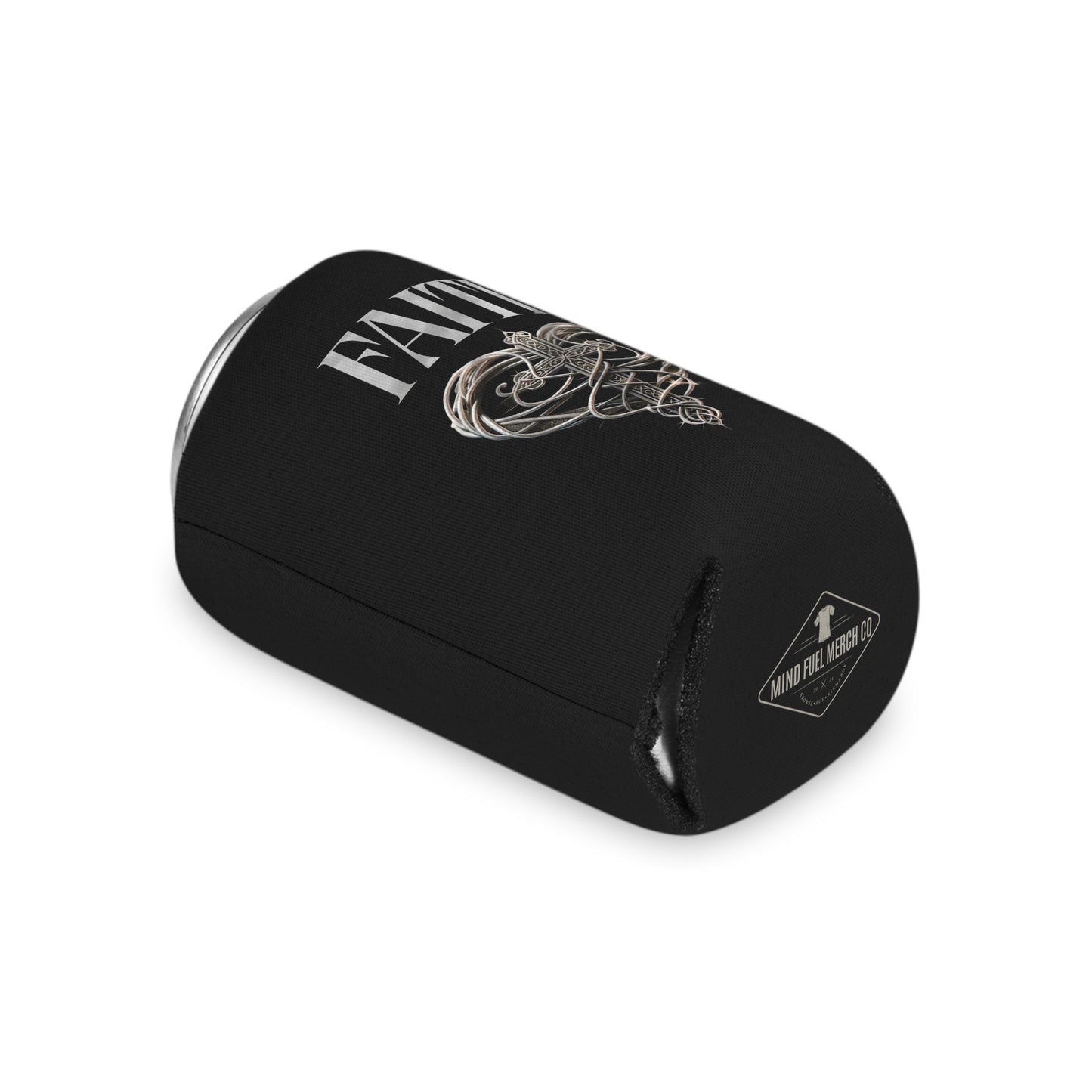 Faith Cross Black Koozie Can Cooler