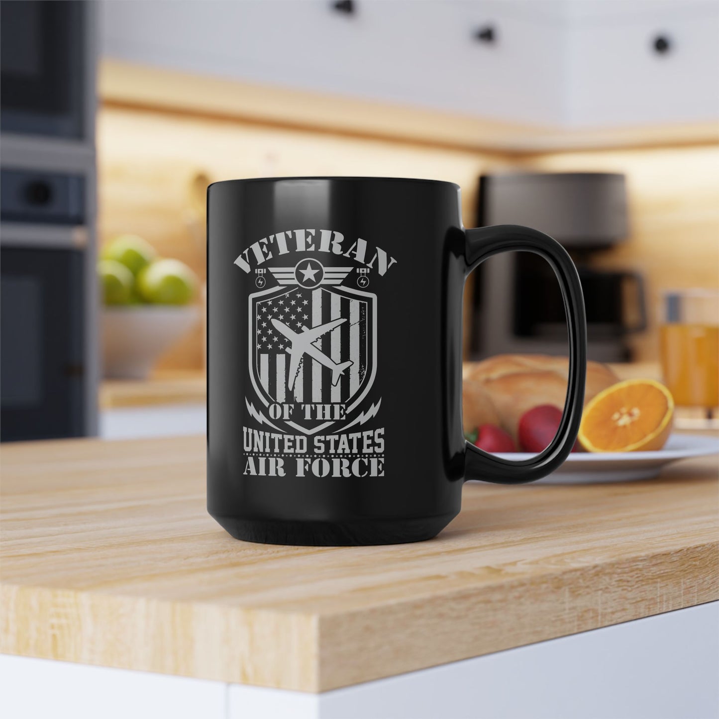 US Air Force Veteran Black Mug
