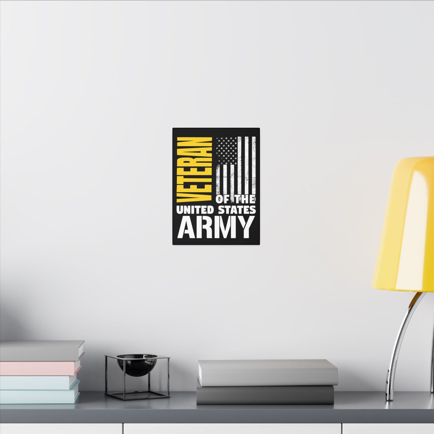 US Army Veteran Black Wall Canvas