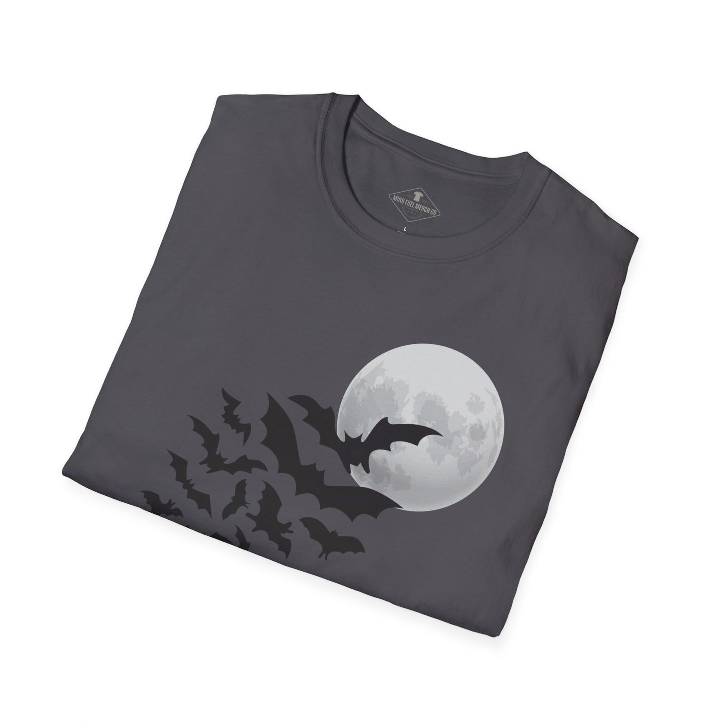 Bats & Moon Halloween Charcoal T-Shirt