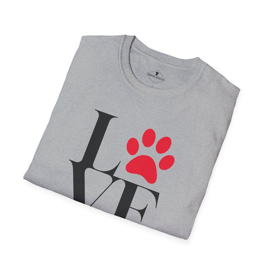 Paw Print Love Grey T-Shirt