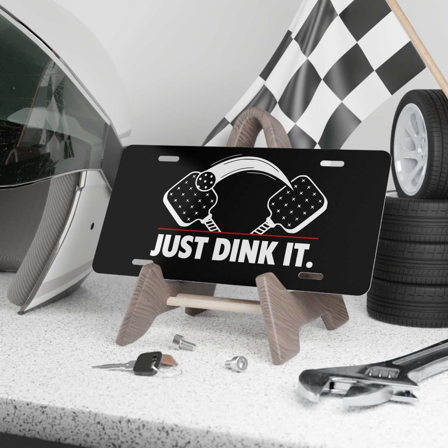 Just Dink It Pickleball Black Vanity License Plate