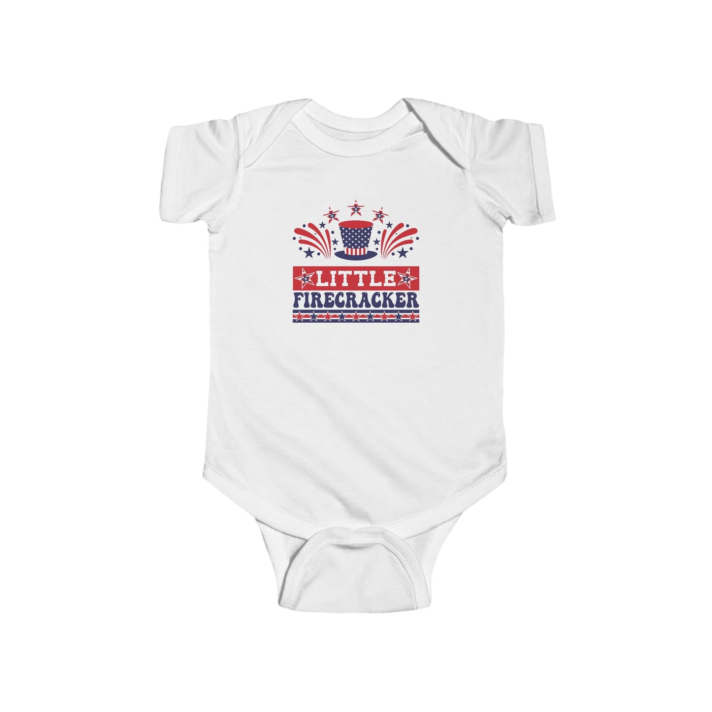 Little Firecracker White Baby Bodysuit