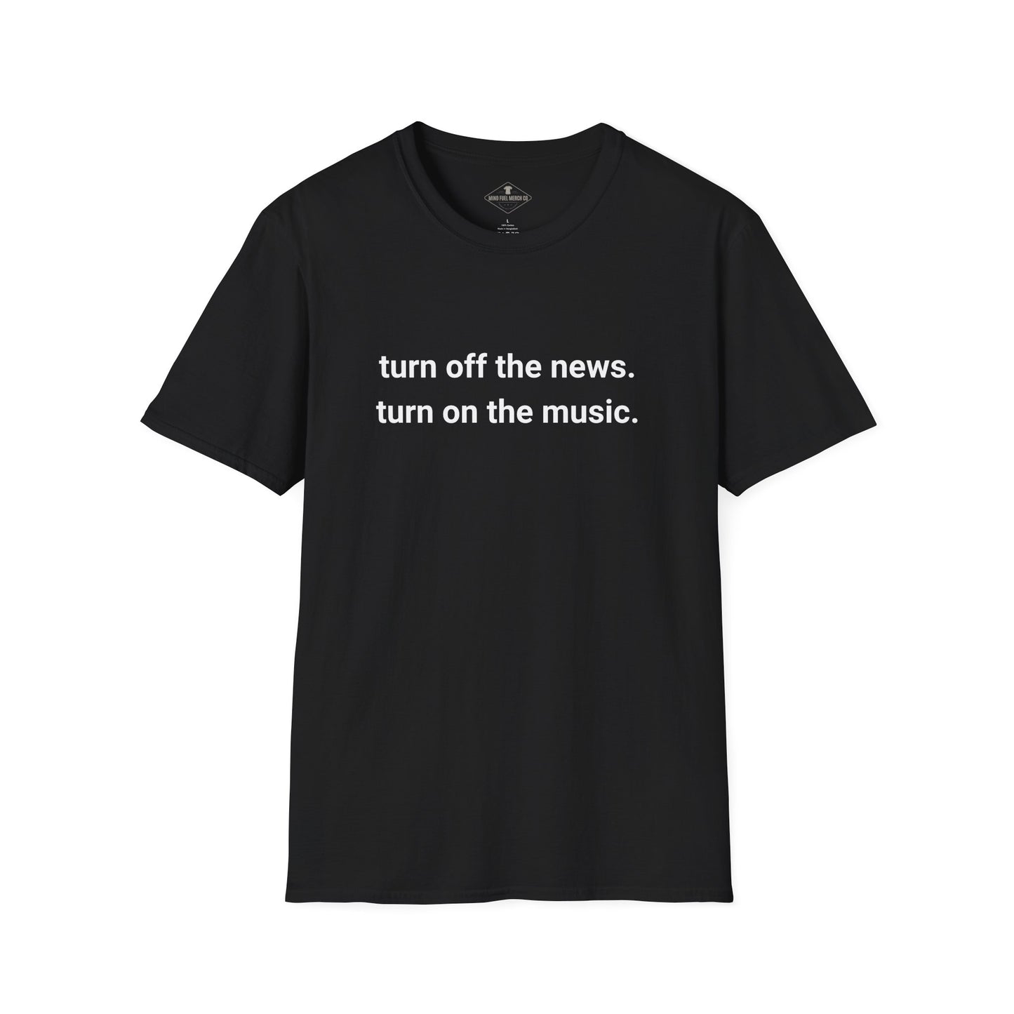Turn Off The News Black T-Shirt
