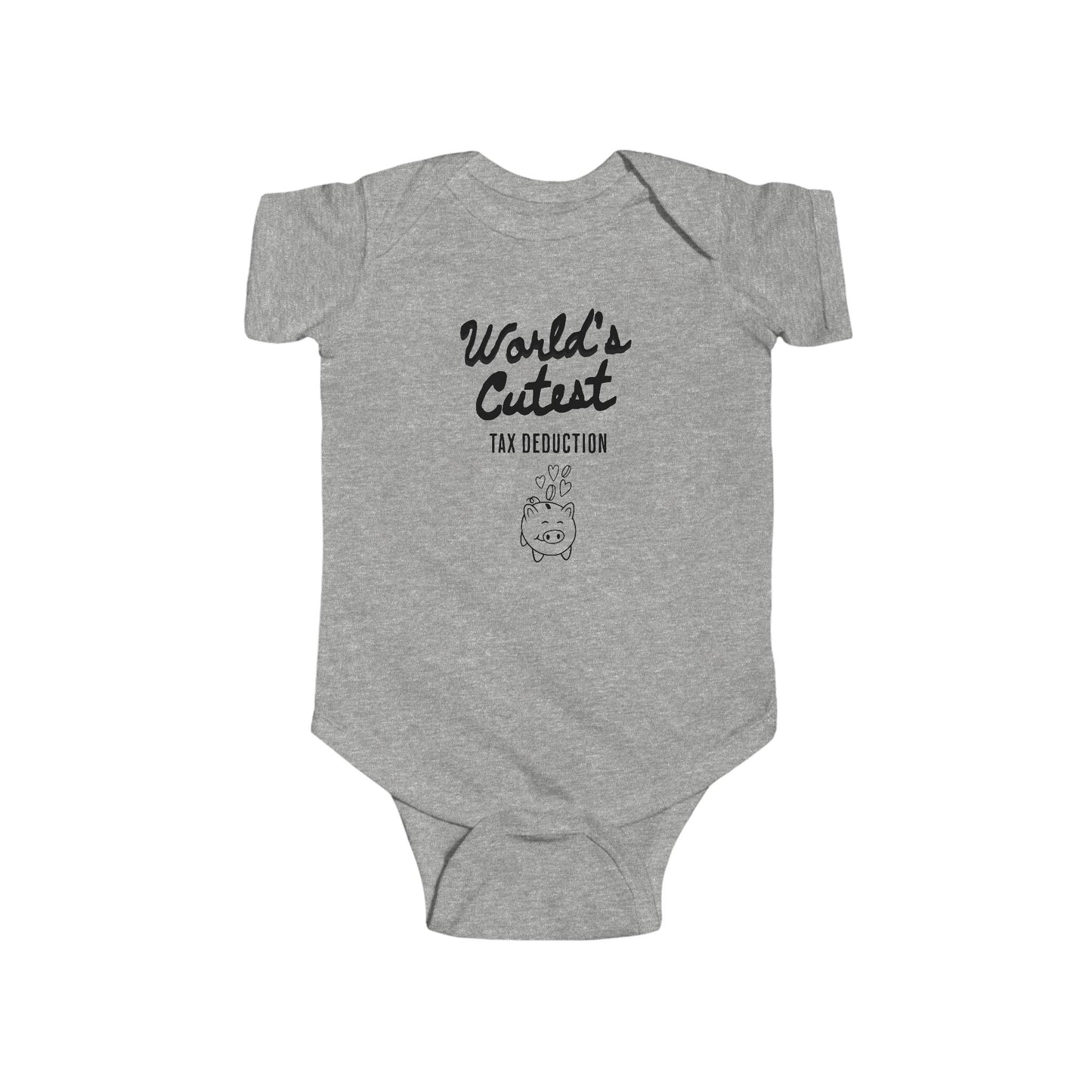 World's Cutest Tax Deduction Grey Baby Bodysuit