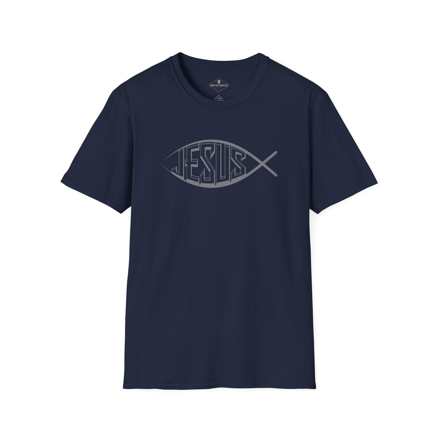 Jesus Fish Navy Blue T-Shirt