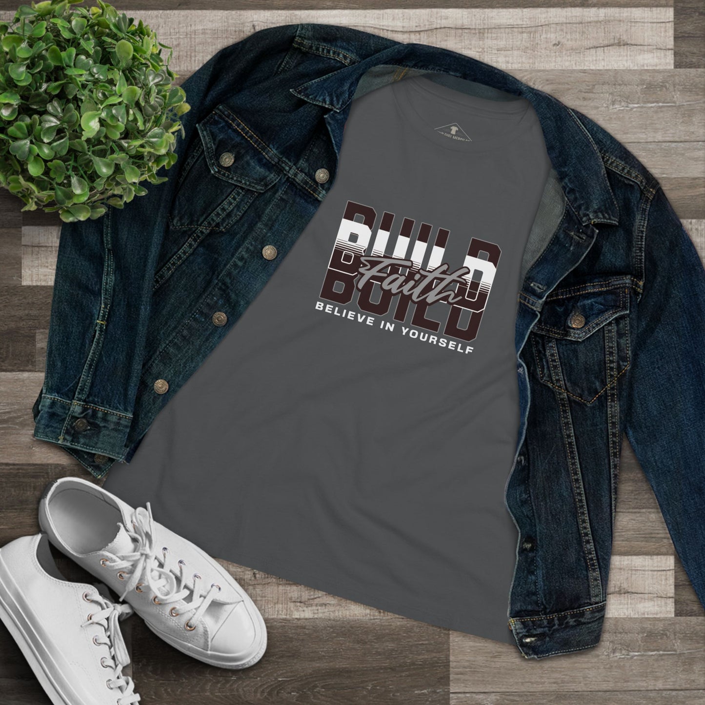 Build Faith Charcoal Womens T-Shirt
