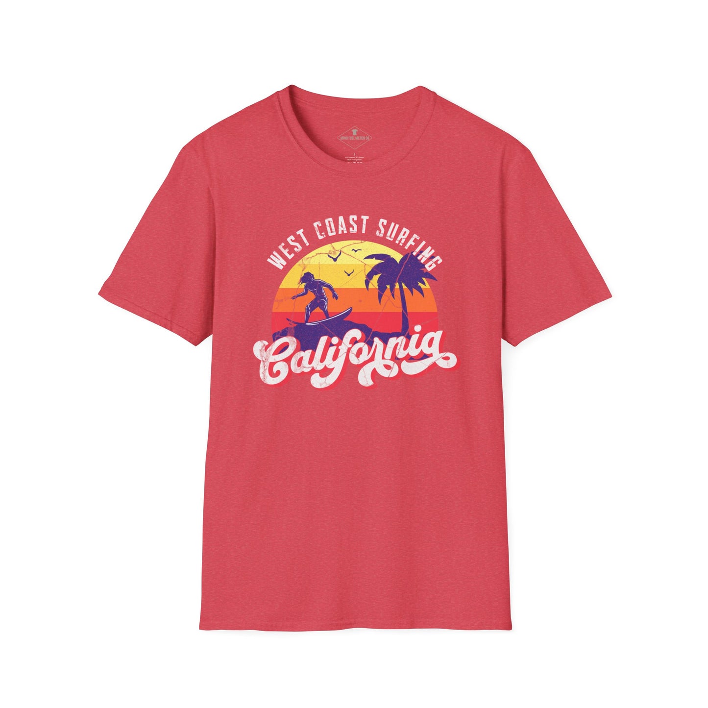 California Surfing Heather Red T-Shirt