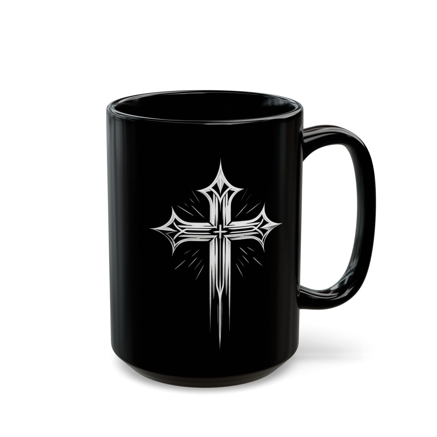 Shining Cross Black Mug