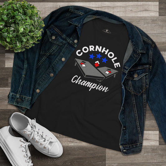 Cornhole Champion Black Womens T-Shirt