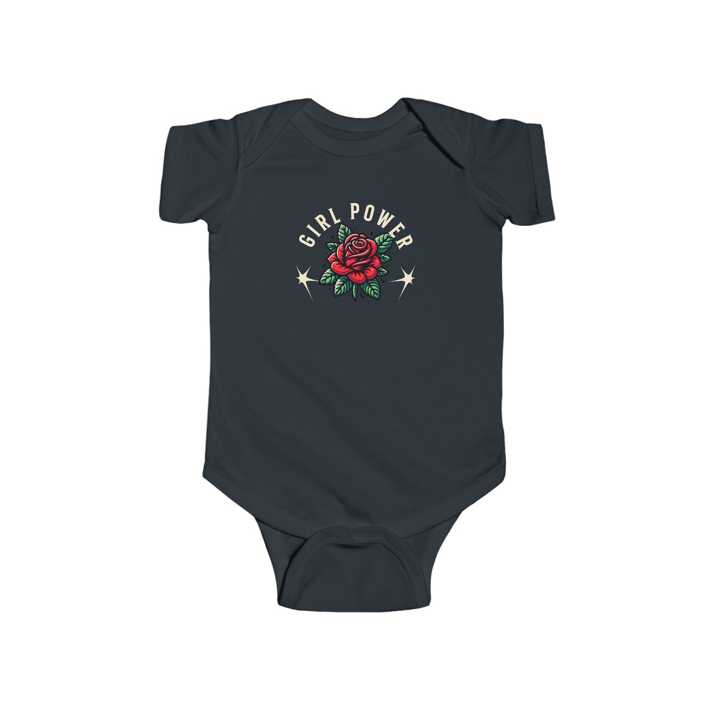 Girl Power Black Baby Bodysuit