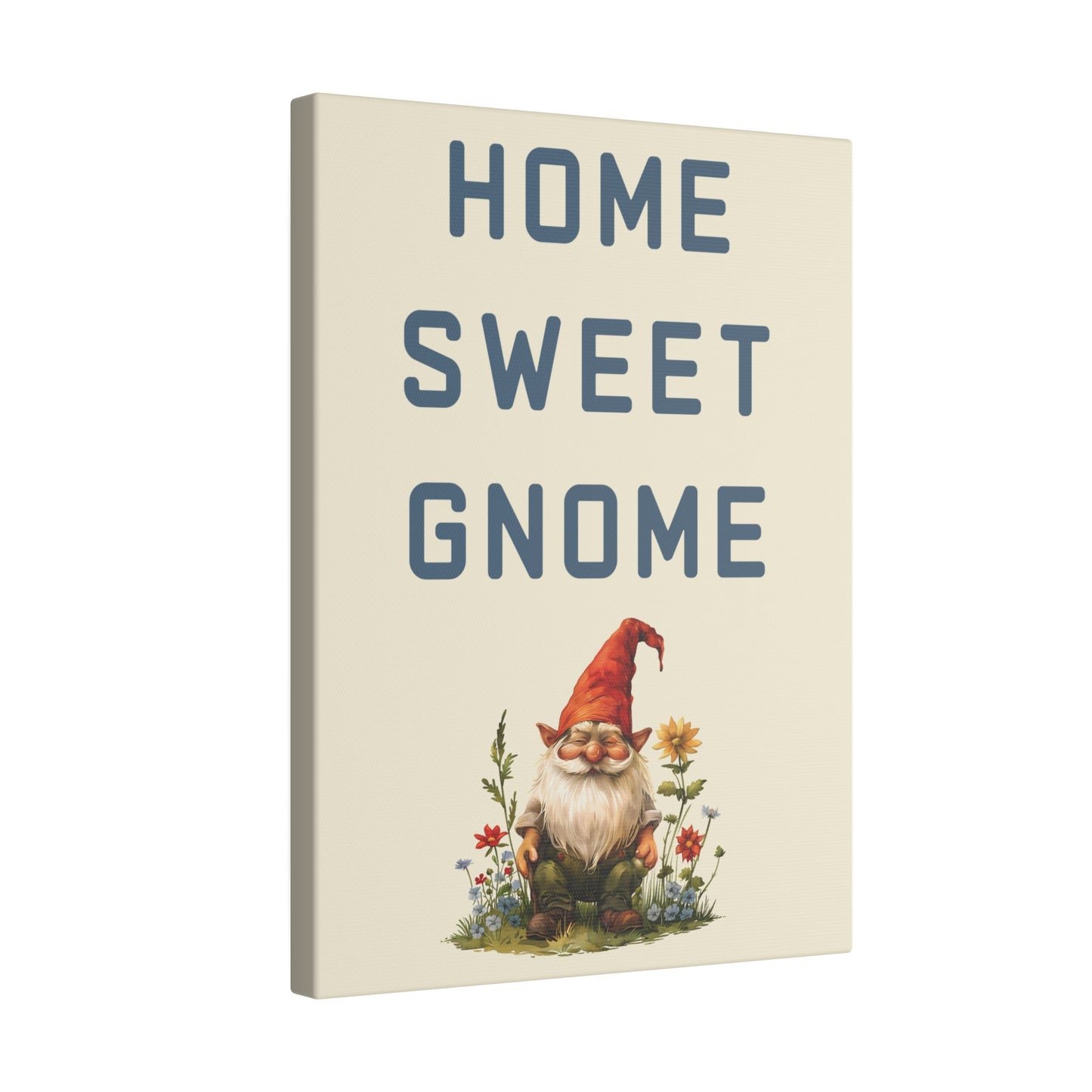 Home Sweet Gnome Tan Wall Canvas