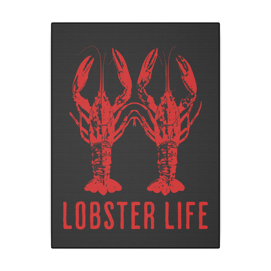 Lobster Life Black Wall Canvas