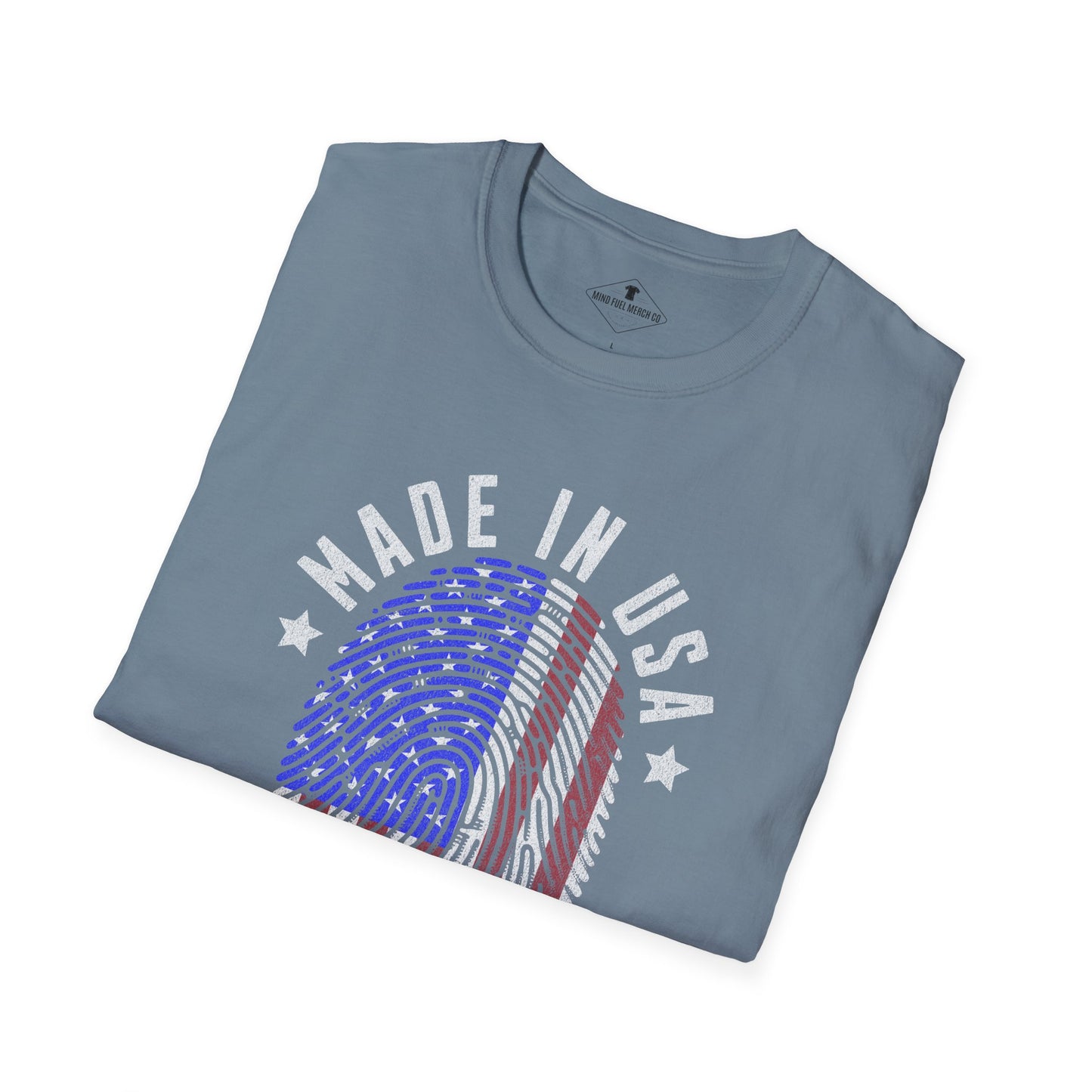 Made In USA Fingerprint Slate Blue T-Shirt
