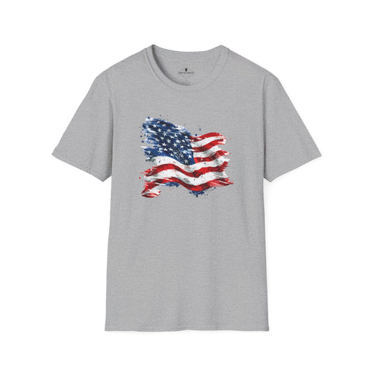 Vintage American Flag Grey T-Shirt