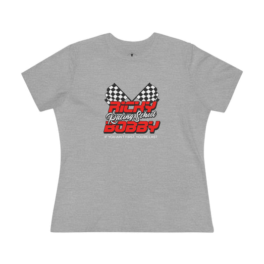 Ricky Bobby Racing School Grey Womens T-Shirt